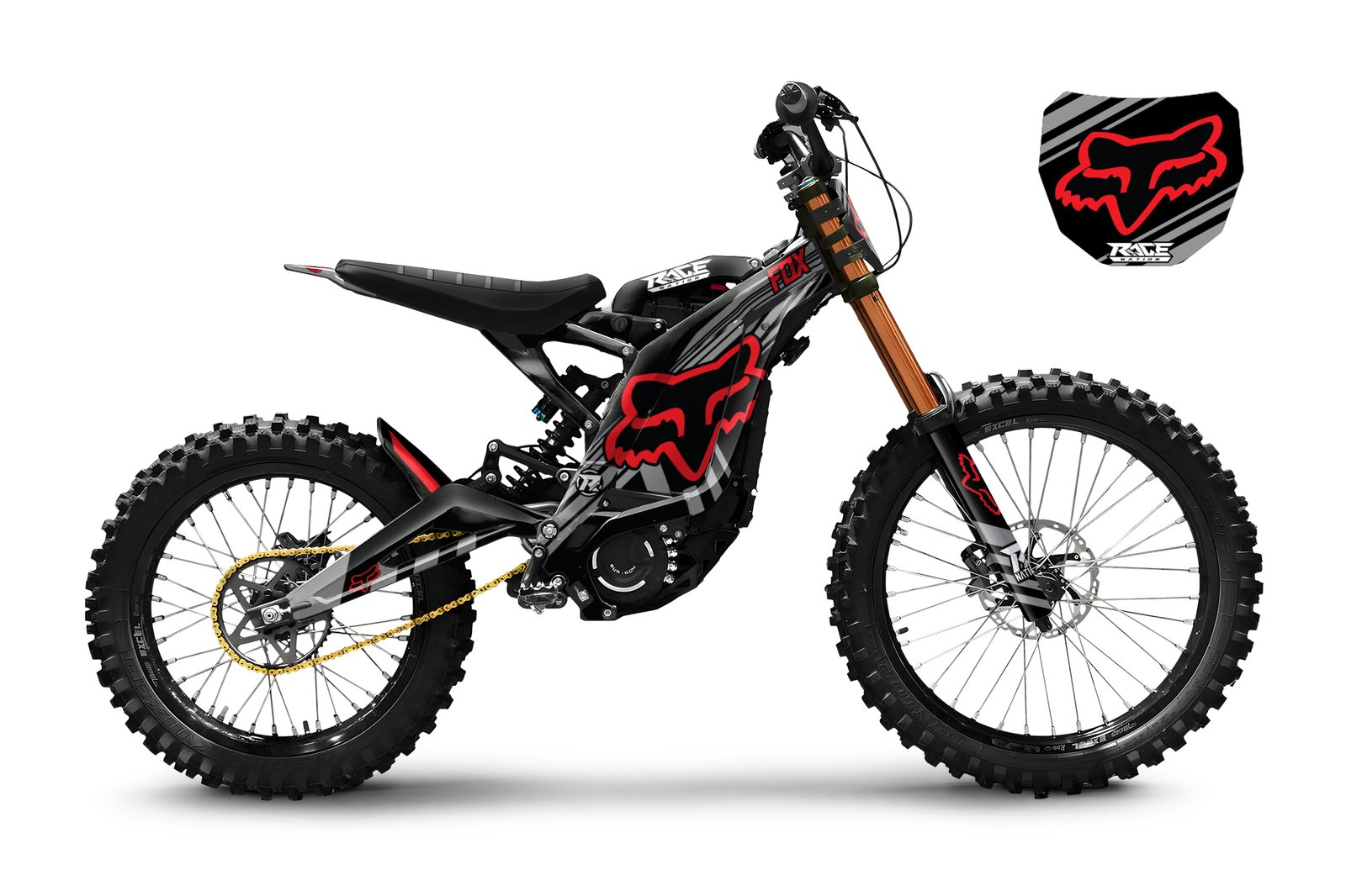 Surron Lightbee X FOX V2 Black Graphics Kit - Image 3